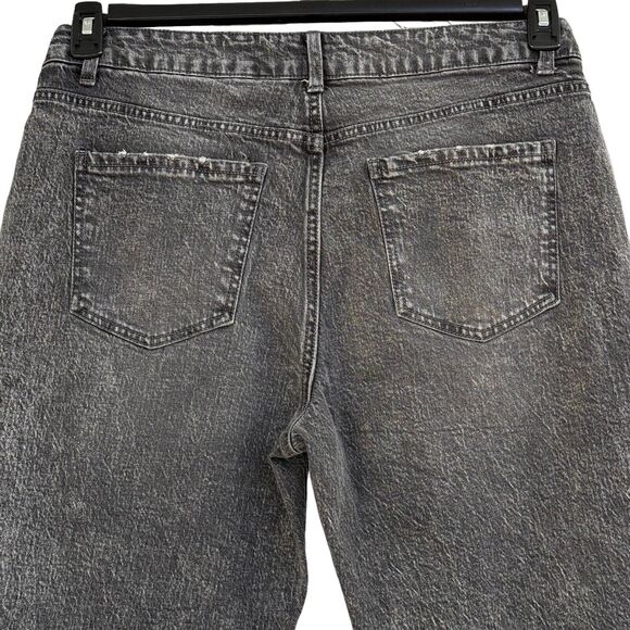 Time And Tru SZ 16 Cropped Jeans High-Rise Whiskered Pockets Zip-Fly Gray Wash - Picture 5 of 8